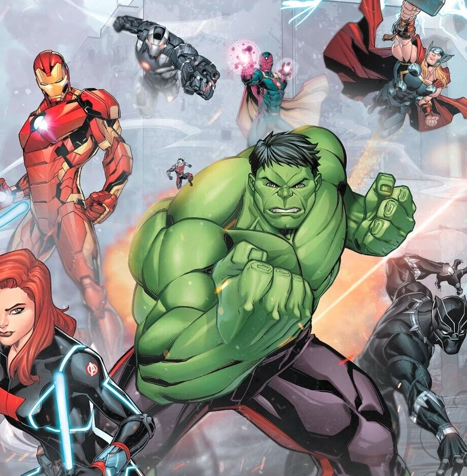 Fotomural Mural Vengadores Superhéroes Hulk para dormitorio de niños 9,84 x 9,18 pies Foto 2 de 4