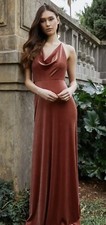 Jenny Yoo Sullivan Cowl Neck Velvet Bridesmaid Dress, in English Rose, Size 0