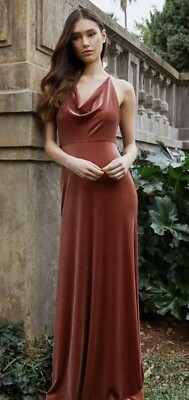 velvet bridesmaid dresses jenny yoo Jenny Yoo Sullivan Cowl Neck Velvet Bridesmaid Dress, in English Rose, Size  0