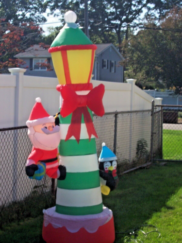 8' INFLATABLE CHRISTMAS LIGHTHOUSE BY CALMBEE USED ONCE LAST YEAR BY ME - Picture 1 of 2