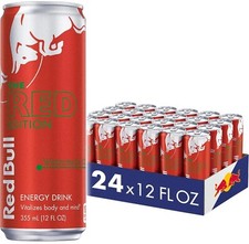Red Bull Energy Drink, Watermelon, Red Edition, 12 Fl Oz Pack of 24 