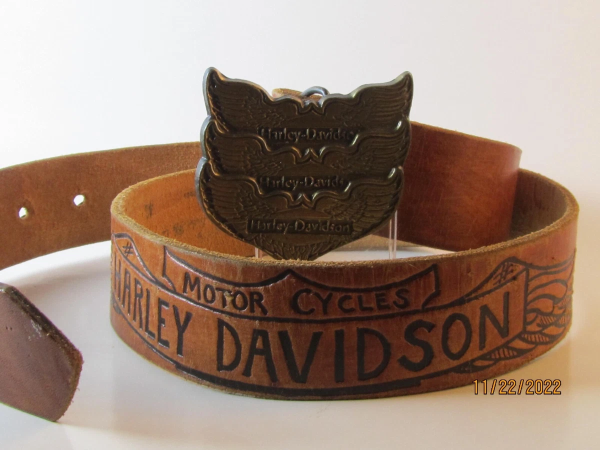 HD Harley Davidson 42 inch Leather Belt and Harley Davidson Buckle