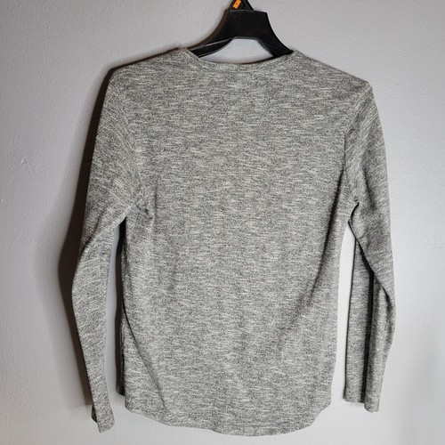 Volcom Mens Shirt Medium Knit Heather Gray Long Sleeve Henley Pullover - Picture 4 of 5