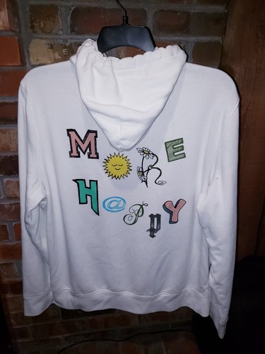 Hollister-XL- White with "More Happy" Hooded Sweatshirt - Picture 9 of 10