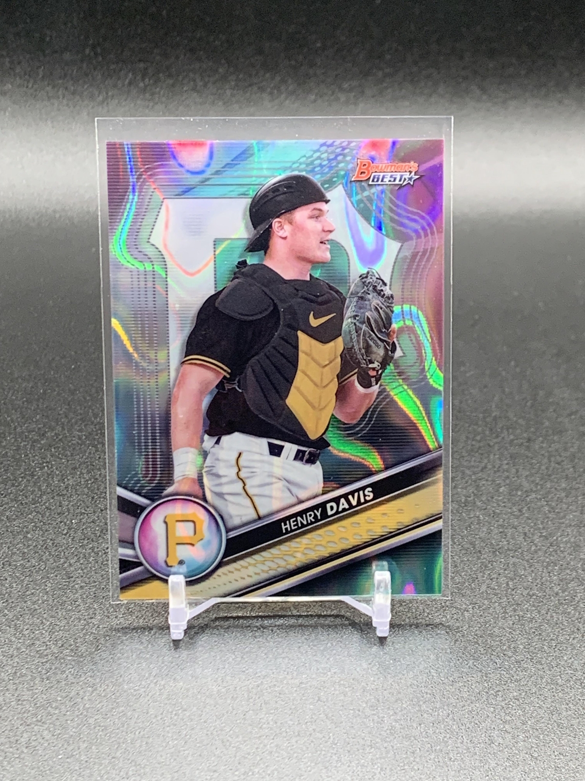 2022 Bowmans Best Henry Davis Aqua Lava Refractor /199 | Pittsburgh Pirates