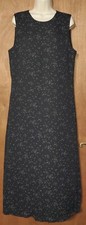 Chaus Dress Size 18 Black W/ White Polka Dot Sheer Layered Sleeveless Zip Dressy