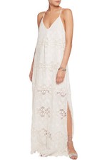 NWT $500+ Alice + Olivia embroidered voile maxi dress size 0 white ivory lace 
