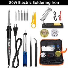 80W Soldering Iron Kit Electric Gun Adjustable Temperature Welding Solder Wire