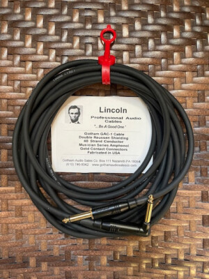 LINCOLN  Musician  Instrument Cables -15 ft.- Right Straight Black