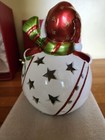 Christmas Snowman White Luminary Flameless LED Candle Ceramic New Box Home Ref. — photo 8