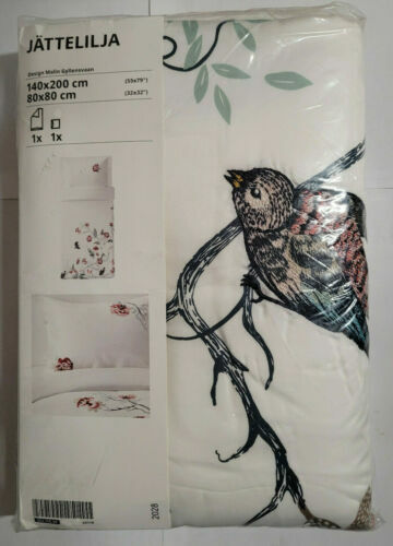 IKEA KLATTERKALLA King Bettbezug & 2 Kissenbezge Bettset wei/grn Monstera  | eBay