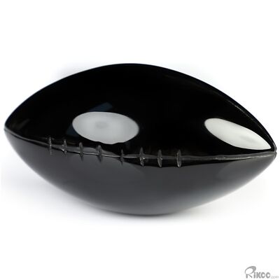 3.7'' Black Obsidian Hand Carved Crystal Rugby Sculpture, Crystal Healing