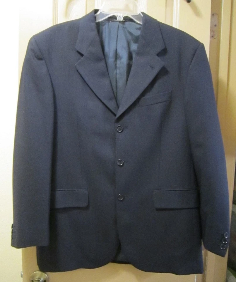 TRAJE DE 3 BOTONES TALLA 40S/50S ENZO TOVARE TESSUTO ZIGNONE AZUL, HECHO EN ITALIA, EN EXCELENTE ESTADO Foto 2 de 4