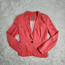 JCP Women's SM Salmon Blazer Jacket Shoulder Pads