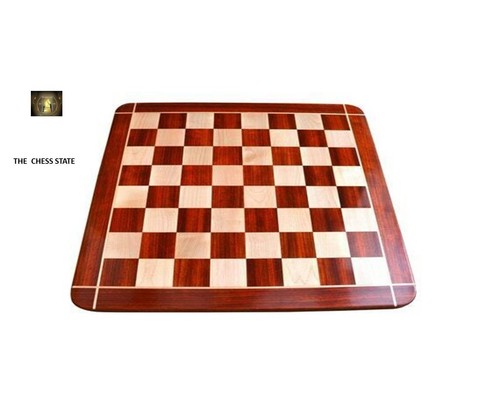 23″ African Padauk & Maple Wood Cross Corner Wooden Chessboard With 60 mm Square - Picture 2 of 6