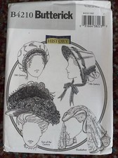 Butterick Pattern B4210 Historical Vintage Hats, Uncut