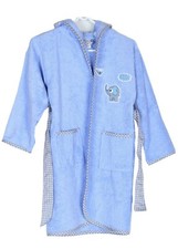 NEW ERTS Baby Boy's Robe, Turkish Cotton Blue Bathrobe 4-6 Age