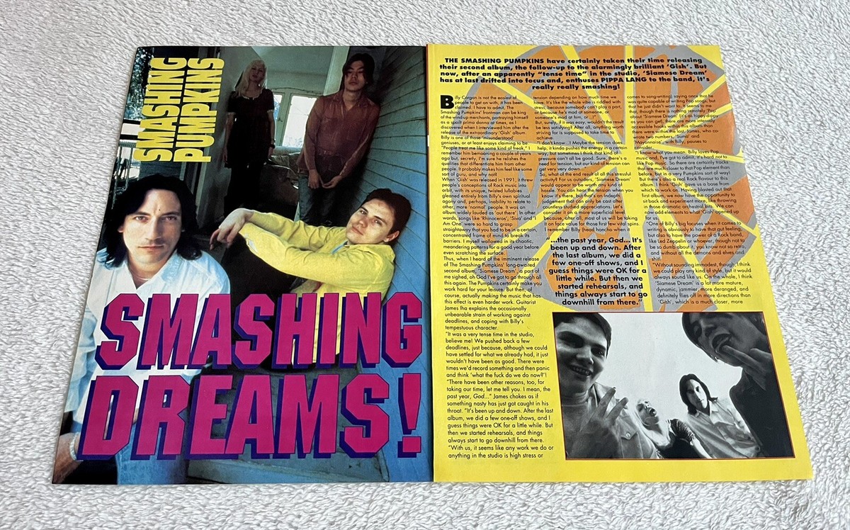 Smashing Pumpkins 1993 Clip Clipping Metal Rock UK Poster Music