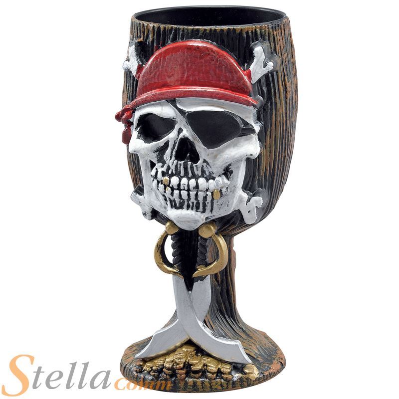 Pirate Skull Goblet Fancy Dress Accessory Halloween Party Prop Decoration