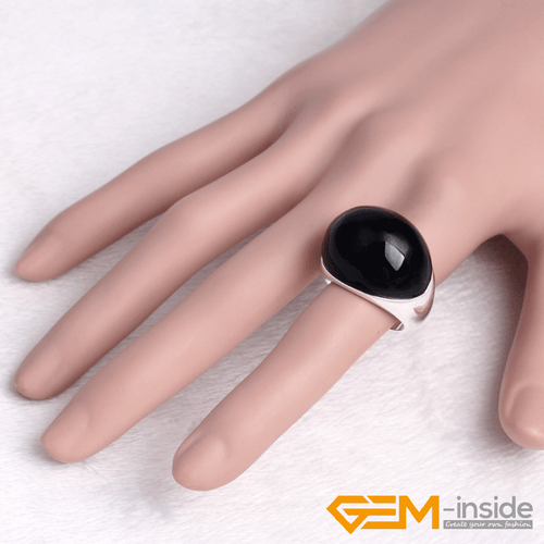 19x25mm Oval Gemstone Beads Tibetan Silver Marcasite Fashion Jewelry Ring #7-#9 - Picture 31 of 45