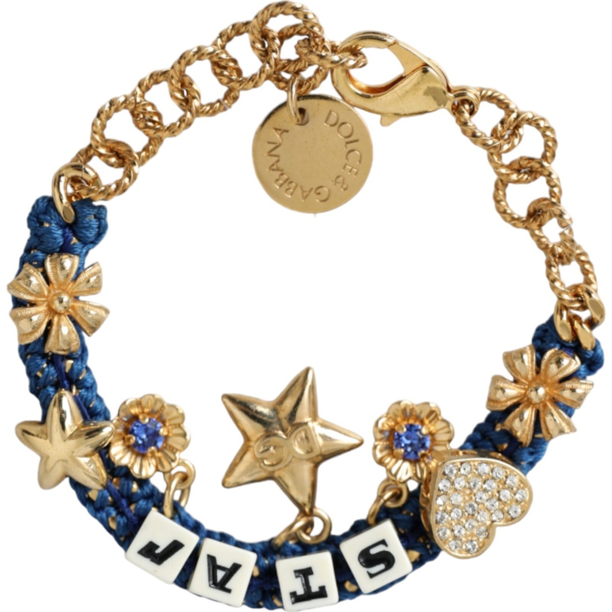 【送料&関税込】Dolce & Gabbana Bracelet DOLCE & GABBANA Bracelet Gold Tone Brass Chain Star Fashion