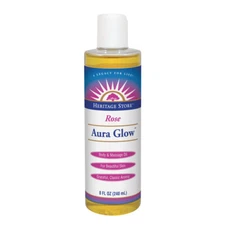Aura Glow Massage Oil-Rose - 8 oz - Liquid