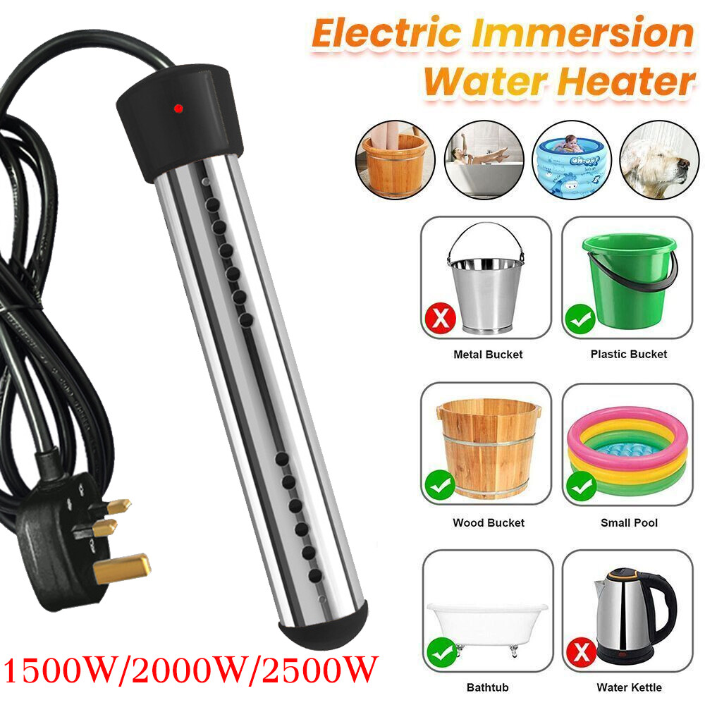 Immersion Water Heater UK Plug Electric Element Water Boiler for