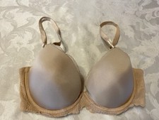 CALVIN KLEIN QF1444 Seductive Comfort Lace Demi Lift Multi-Way 32DD Beige Bra