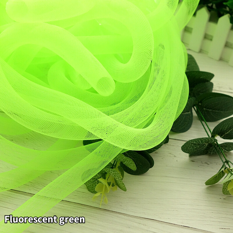 10M/Lot Mesh Tube 16mm Colorful Ribbon Crafts for Headdress Wreath ...