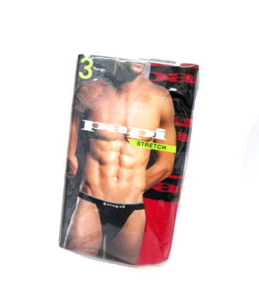 Brand New 3 Pack men's Papi Sexy Soft touch Thong Thongs Underwear Large 36-38