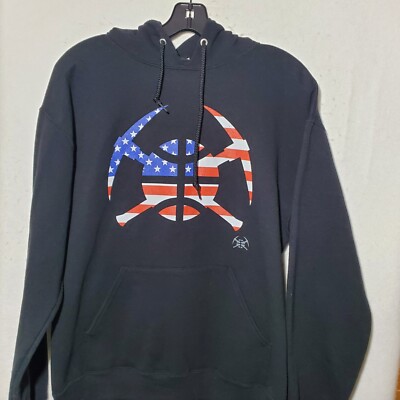 Denver Nuggets Sweatshirt Men's Medium Hoodie NBA Black US Flag Nuggets Logo