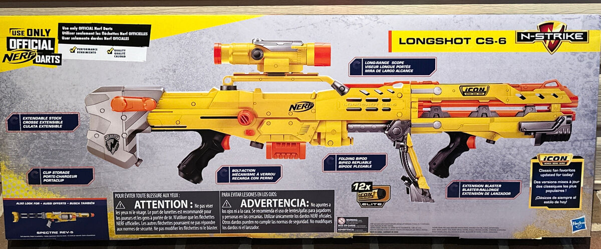 Nerf N-Strike Icon Series 3 in 1 Sniper Longshot CS-6 Toy Blaster - Brand  New