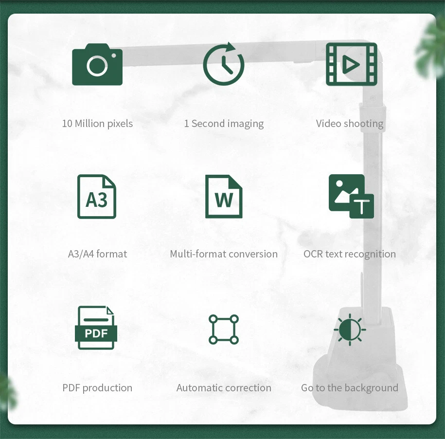 A3 A4 12MP Large Format Book & Document Scanner Smart Capture Size USB Camera US - Image 3 of 4