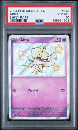 2024 POKEMON PAF EN-PALDEAN FATES SHINY RARE #148 ABRA PSA 10