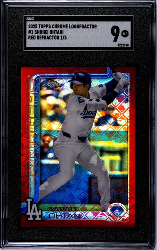 2025 Topps Chrome Logofractor Shohei Ohtani Red Refractor 1/5 - VERY RARE - NICE