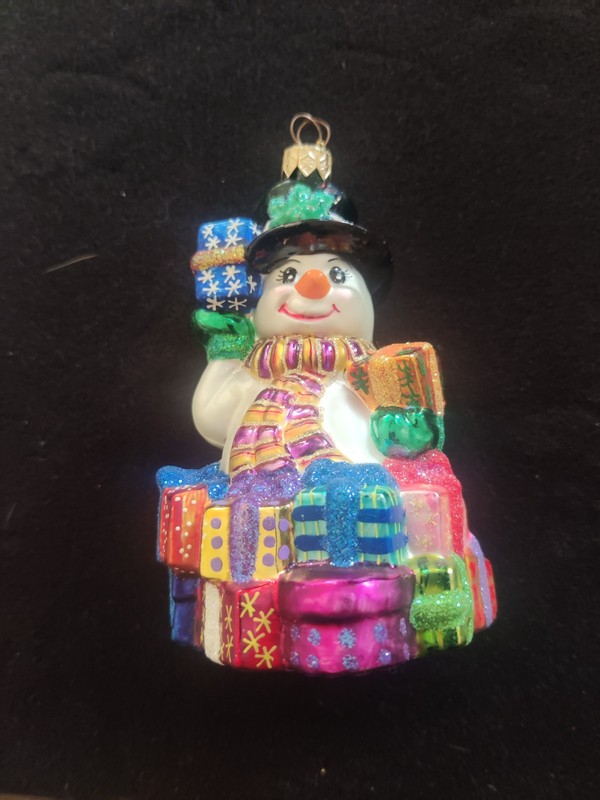 Christopher Radko Snowman Colorful Gifts Galore Christmas Ornament No/Box