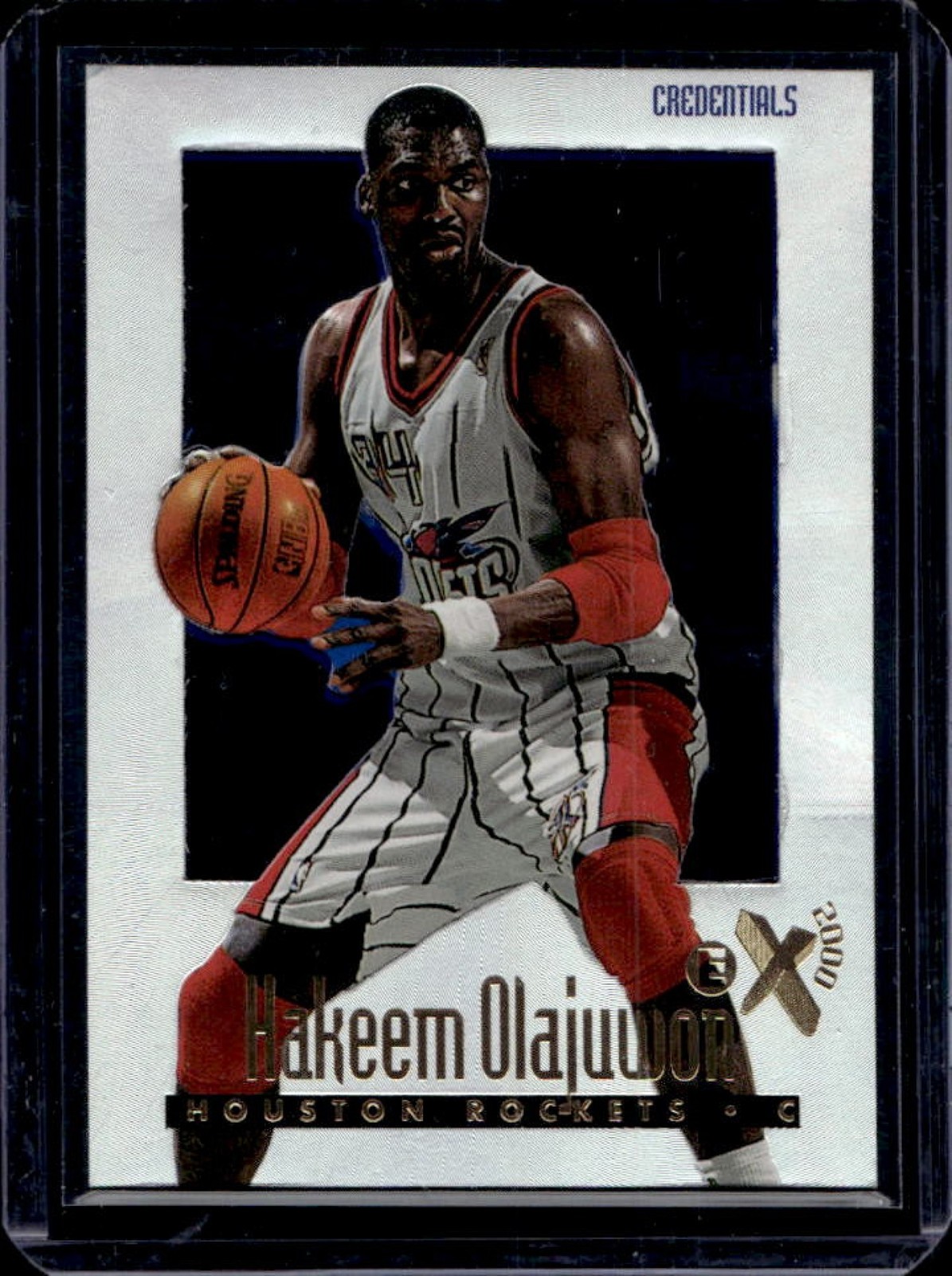 1996 Skybox EX-2000 Hakeem Olajuwon Credentials #/499 Rockets