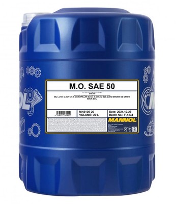 Mannol 3105 M.O. SAE 50W Motoröl 20L API CH-4 MIL L 2104 C MACK EO-J