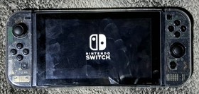 Clear Black Nintendo Switch Video Game Console w/ TMR joycons CLEANED & TESTED