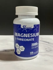 Magnesium L Threonate  - 120x  Capsules - 2000 MG per Serving - Non-GMO