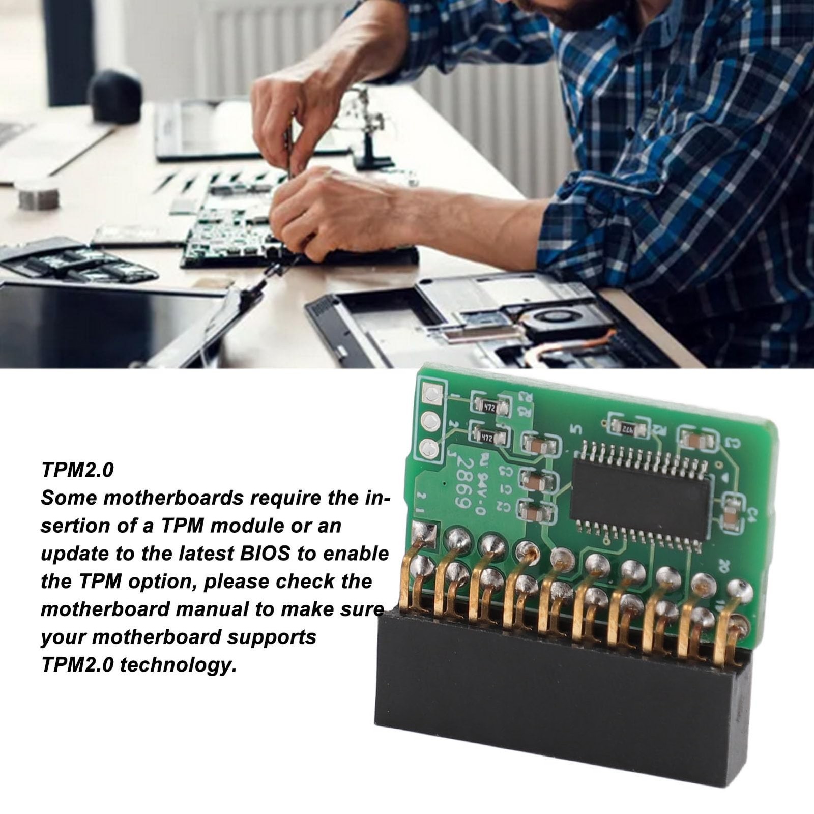 Module TPM 2.0 20 broches avec chiffrement matériel pour SuperMicro