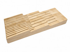 Knife Block Drawer Organiser Bamboo Knives Storage In-Draw 6 Long and 7 Short