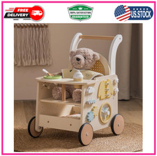 ROBOTIME Wooden Baby Walker, Baby Push Walker, Baby Activity Center Toys - To...