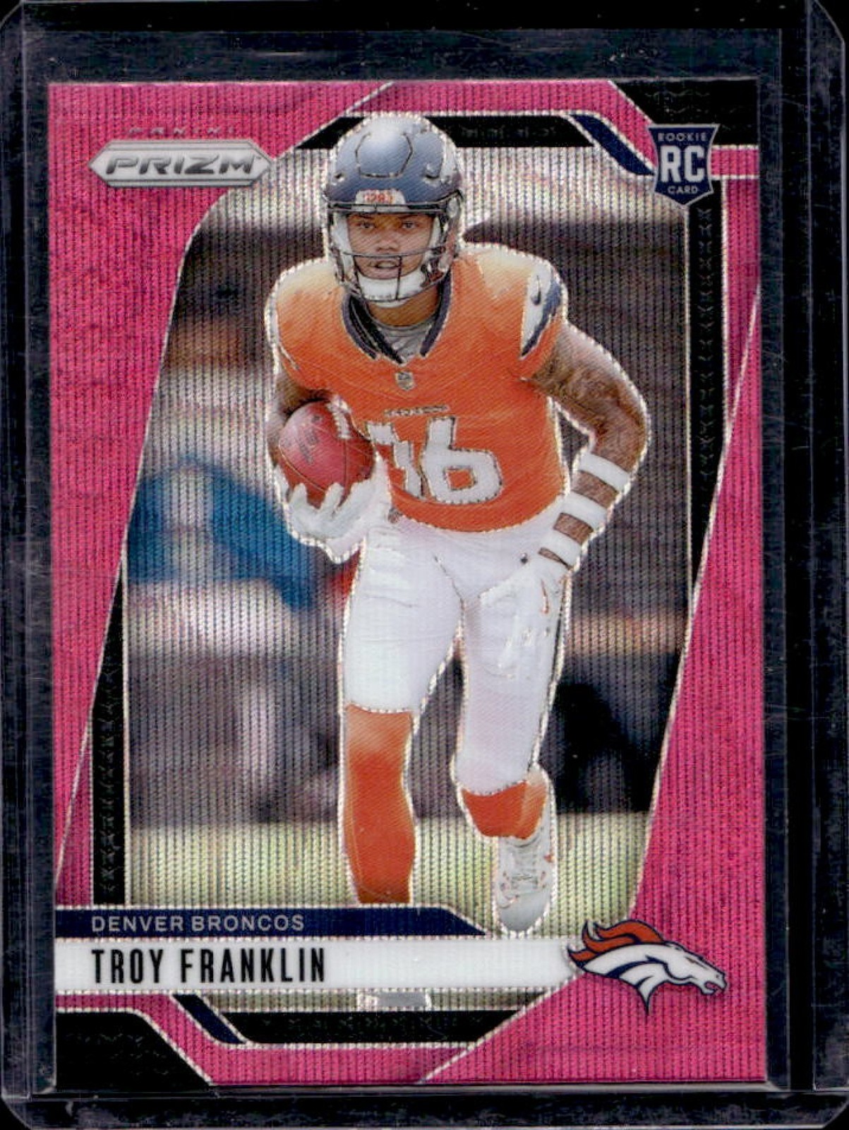 2024 Prizm Troy Franklin RC Pink Wave Rookie #393 Broncos