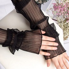 Women Summer Long Sun-protective Sleeve Sweet Fingerless Gloves Breathable Arm W