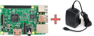 Raspberry Pi 3 Model B v1.2 1GB Einplatinencomputer + offizielles Netzteil