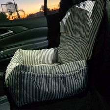 Car Seat Bed for Small Dog Cat Travel Carrier Pad Clips Straps Stripes
