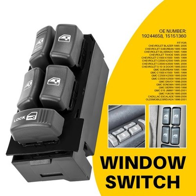 Driver Side Power Window Switch For 1995-1999 Chevy Silverado Sierra C1500 K1500
