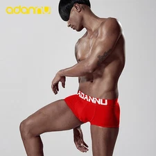 ADANNU Men's Sexy Trunks Cotton Boxer Shorts Jockstrap Underpants Underwear