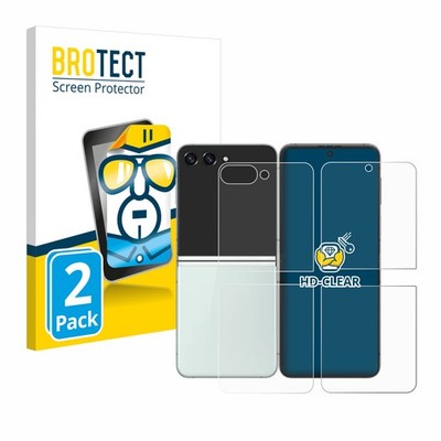2x Display Schutz Folie für Samsung Galaxy Z Flip 5 (Display+Rückseite) Z